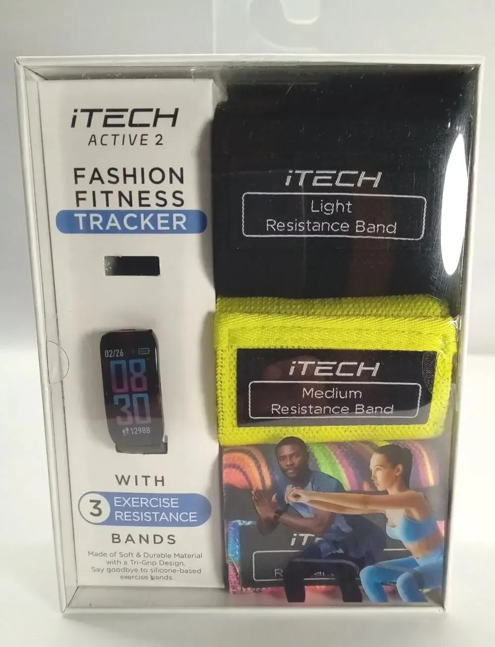 NIP IItech Active 2 -Fashion Fitness Tracker W/ 3 Exercise Resistance Bands